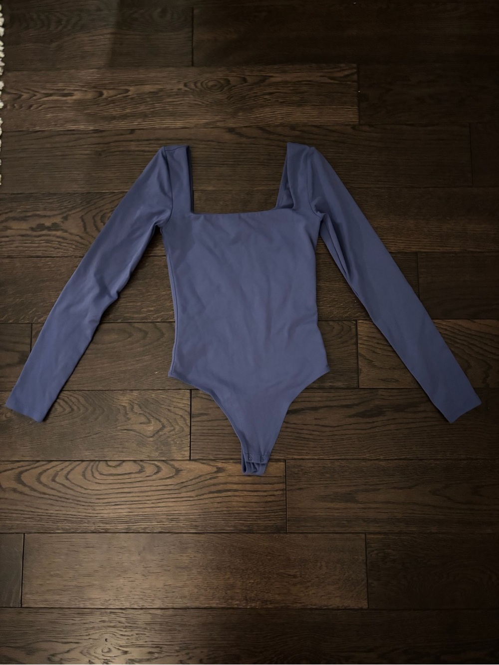 Babaton Long Sleeve Square Neck Bodysuit - Periwinkle Blue